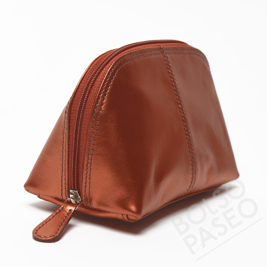 COS-COBRE Cosmetiquera COS de cuero