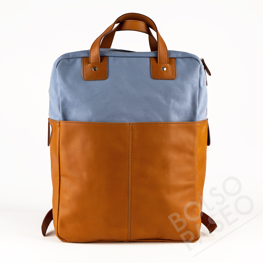FIL Miel - Colonial Blue Mochila Fil de cuero y tela