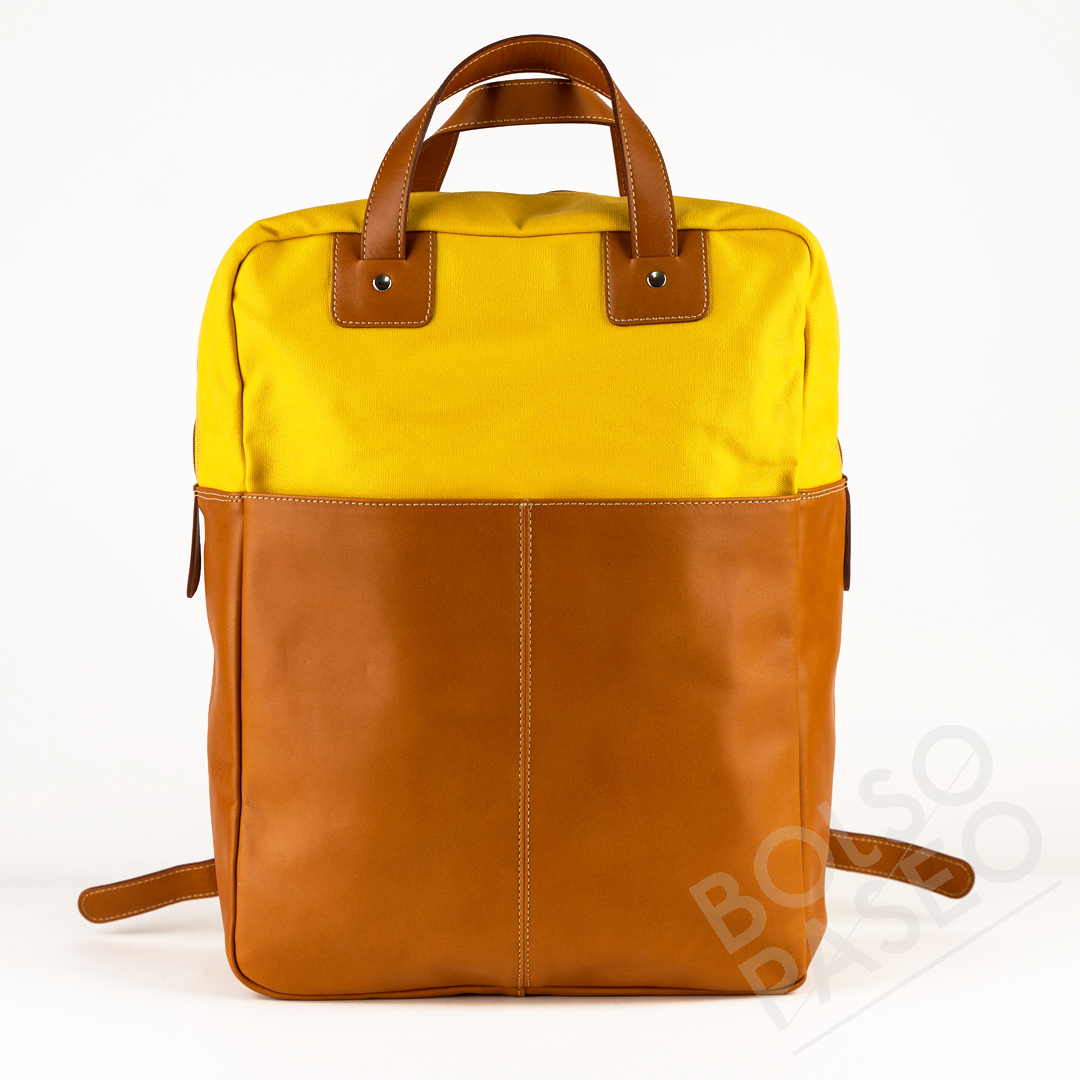FIL Miel - Gold Mochila Fil de cuero y tela