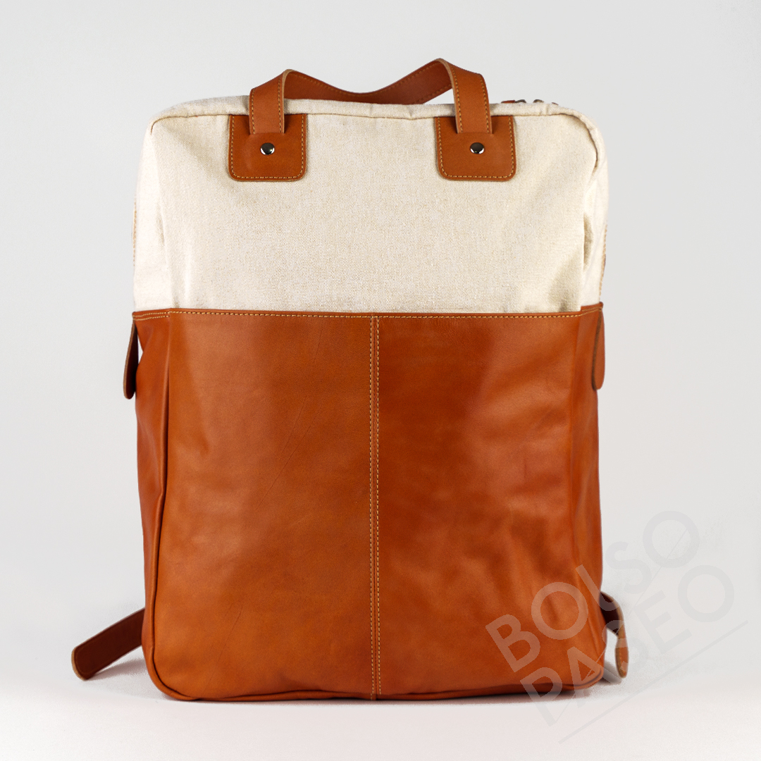 FIL Miel - Natural Mochila Fil de cuero y tela