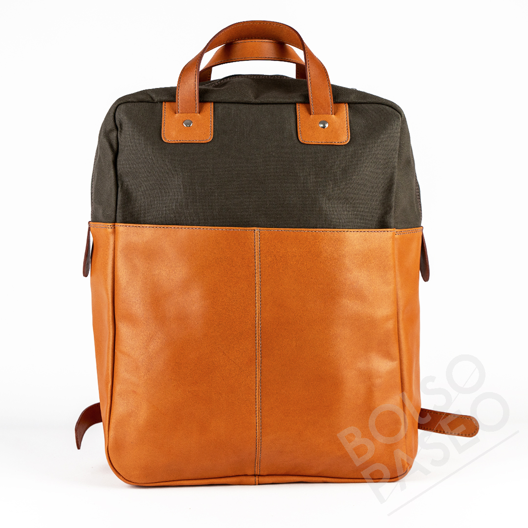 FIL Miel - Pine Mochila Fil de cuero y tela