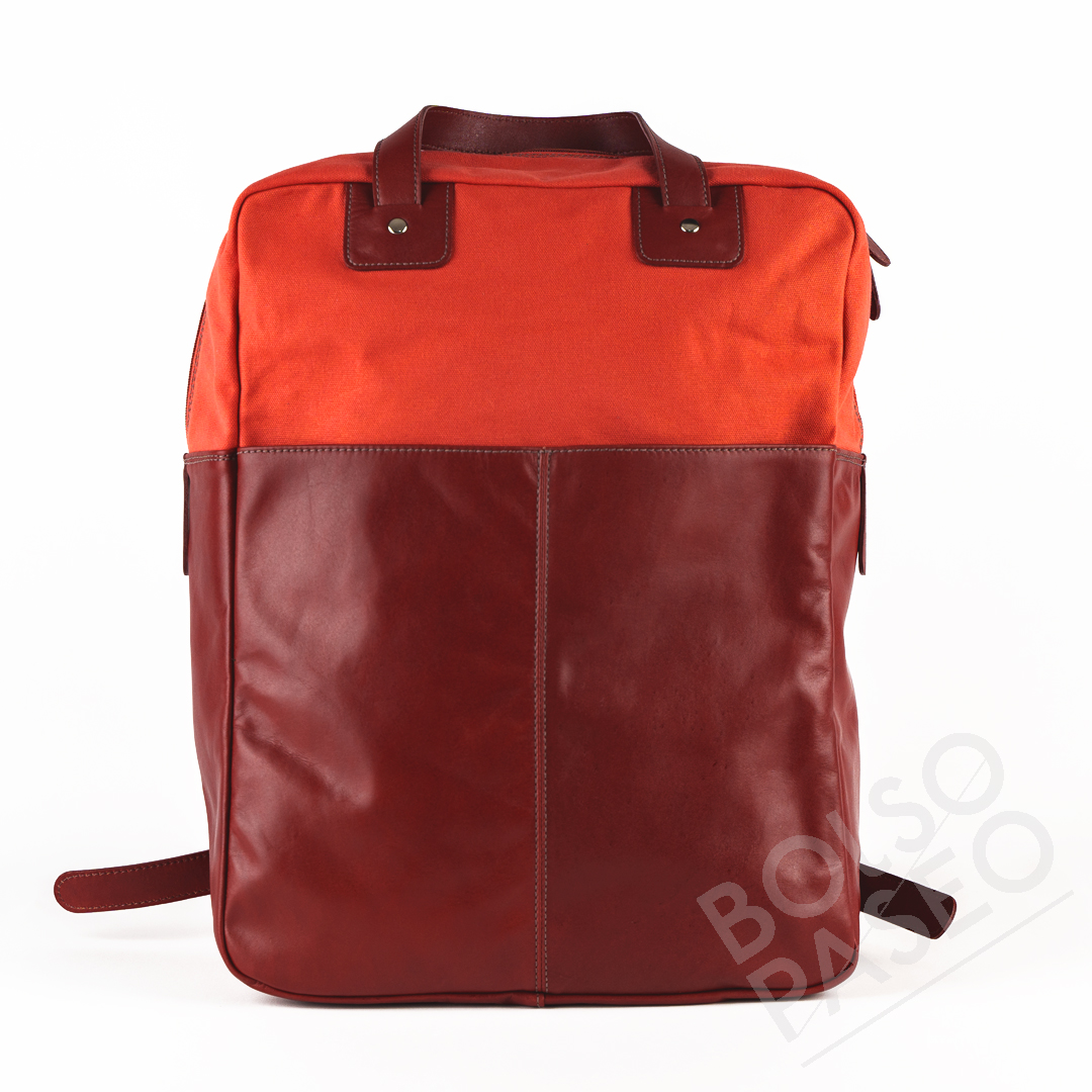 FIL Terracota - Terracota Mochila Fil de cuero y tela