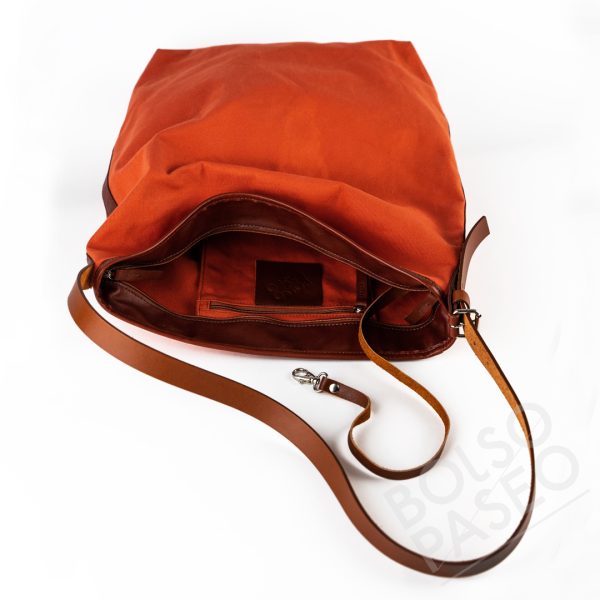 Bolso Mona de cuero y tela