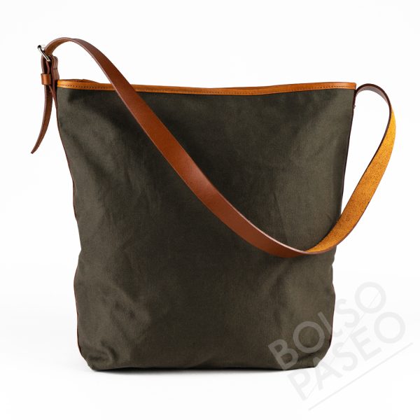 Bolso Mona de cuero y tela