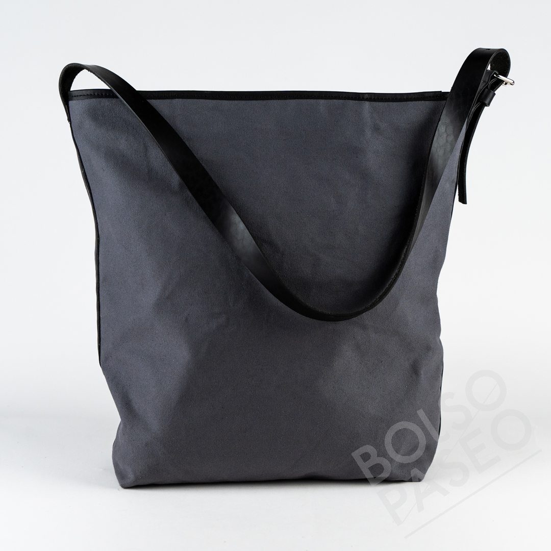 MONA Negro-Briquette Bolso Mona de cuero y tela
